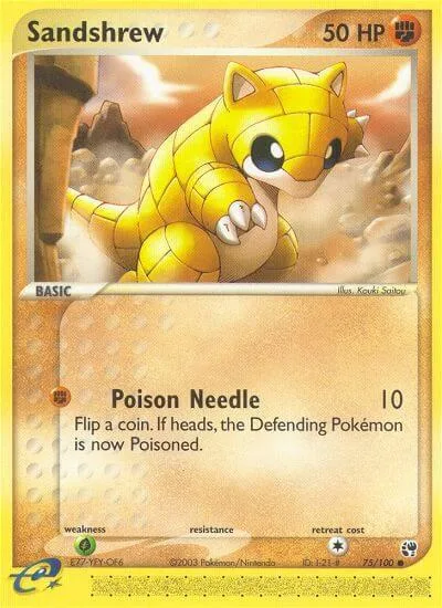 Sandshrew #75/100 Pokémon card from EX Sandstorm