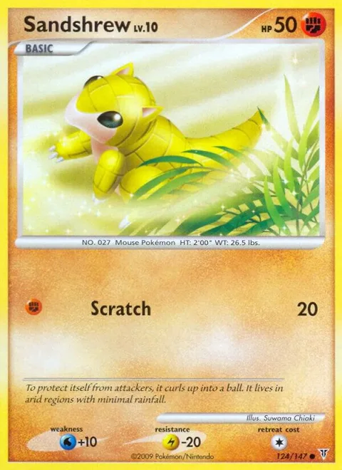 Sandshrew #124 Reverse Holofoil Pokémon card from Supreme Victors