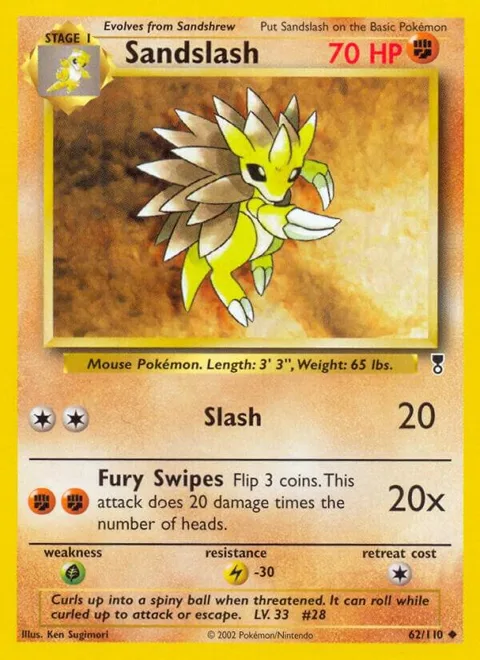 Sandslash #062/110 Reverse Holofoil Pokémon card from Legendary Collection