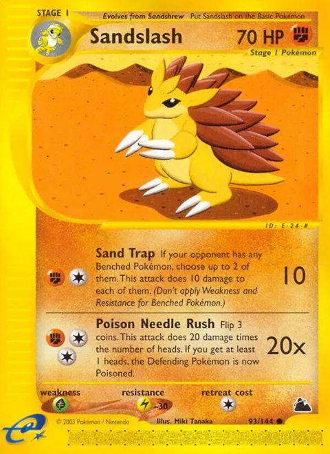 Sandslash #093/144 Reverse Holofoil Pokémon card from Skyridge