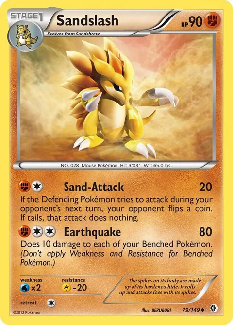 Sandslash #79/149 Pokémon card from Boundaries Crossed