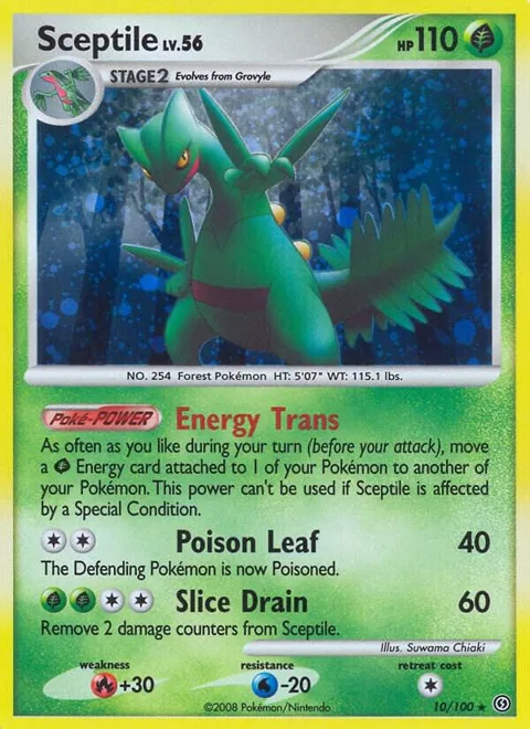Sceptile #10/100 Reverse Holofoil Pokémon card from Stormfront