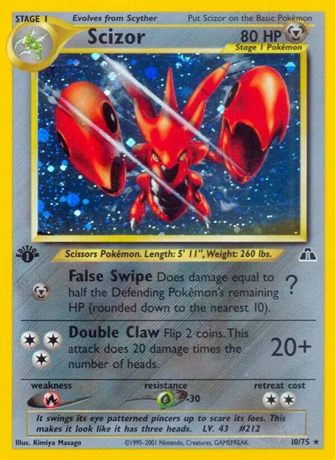 Scizor 10 #10/75 Unlimited Holofoil Pokémon card from Neo Discovery
