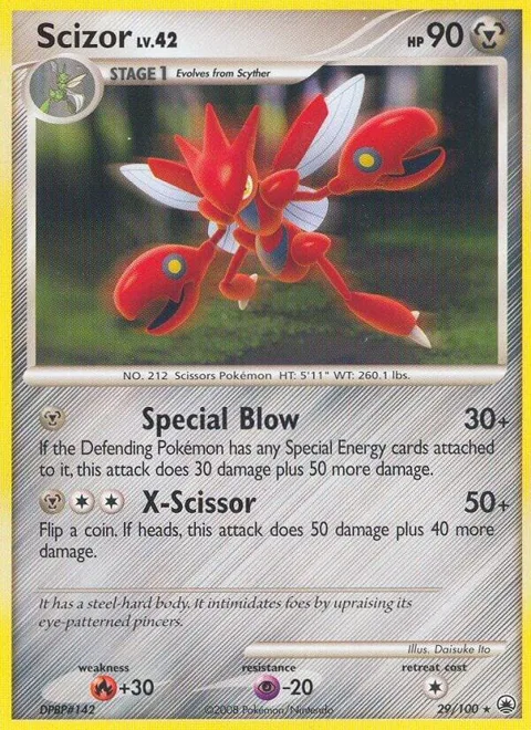 Scizor #29/100 Reverse Holofoil Pokémon card from Majestic Dawn
