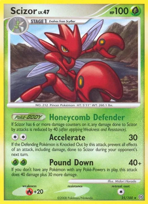 Scizor #25/100 Pokémon card from Stormfront