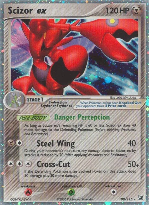 Scizor ex #108/115 Holofoil Pokémon card from EX Unseen Forces
