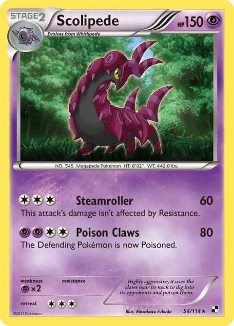 Scolipede #54/114 Pokémon card from Black and White