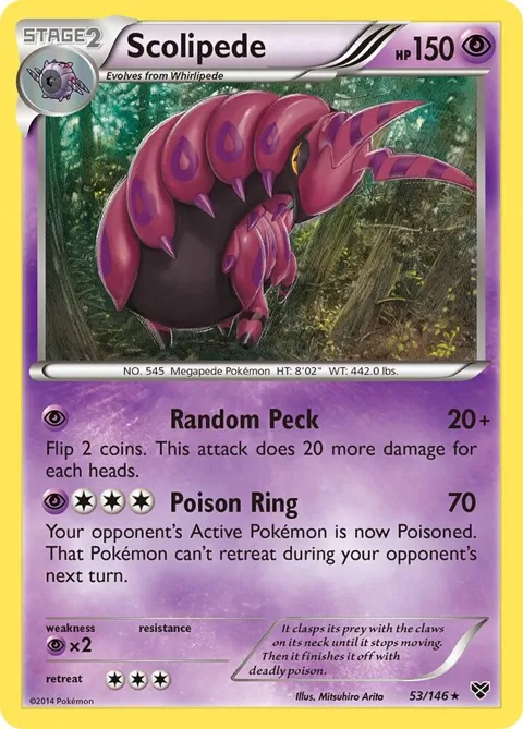 Scolipede #53/146 Reverse Holofoil Pokémon card from XY Base Set