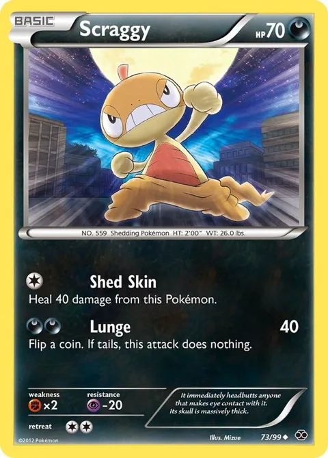 Scraggy #73/99 Reverse Holofoil Pokémon card from Next Destinies