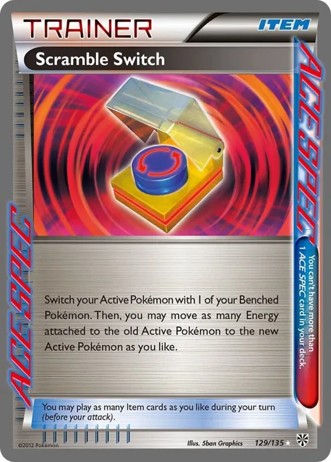 Scramble Switch #129/135 Holofoil Pokémon card from Plasma Storm
