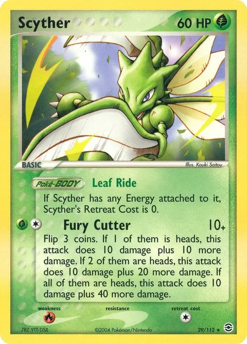 Scyther #29/112 Reverse Holofoil Pokémon card from EX FireRed & LeafGreen