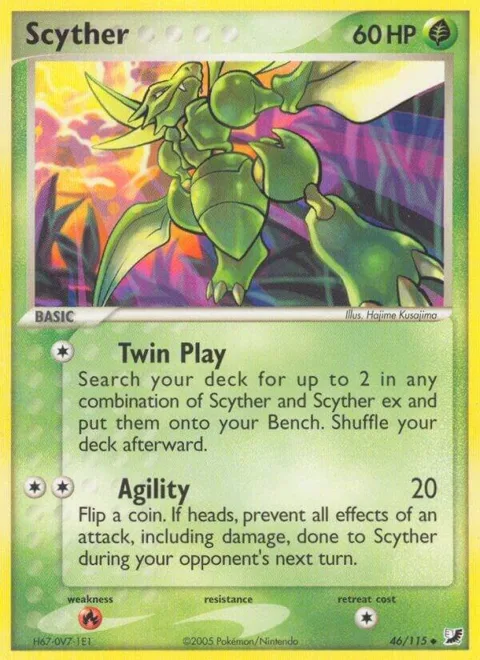 Scyther #46/115 Pokémon card from EX Unseen Forces
