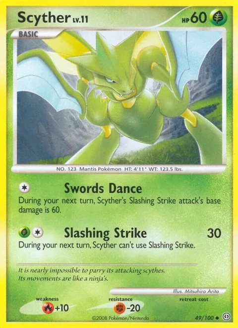 Scyther #49/100 Pokémon card from Stormfront