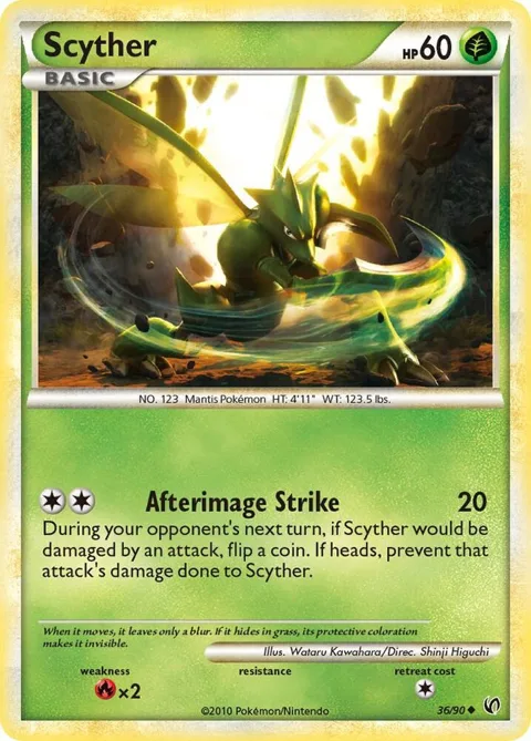 Scyther 36 #36/90 Reverse Holofoil Pokémon card from Undaunted