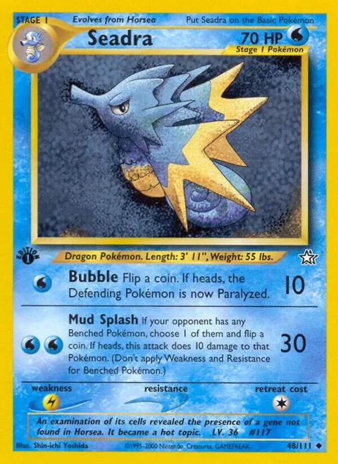Seadra #048/111 Unlimited Pokémon card from Neo Genesis