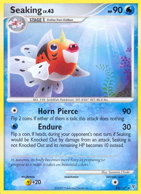 Seaking #43 Pokémon card from Supreme Victors