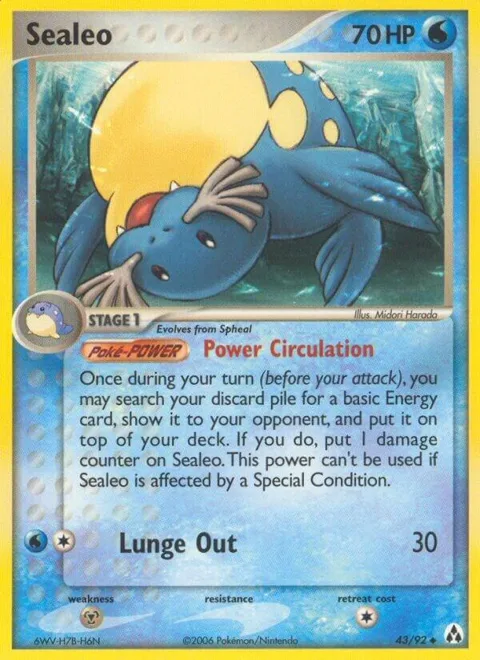 Sealeo #43/92 Reverse Holofoil Pokémon card from EX Legend Maker