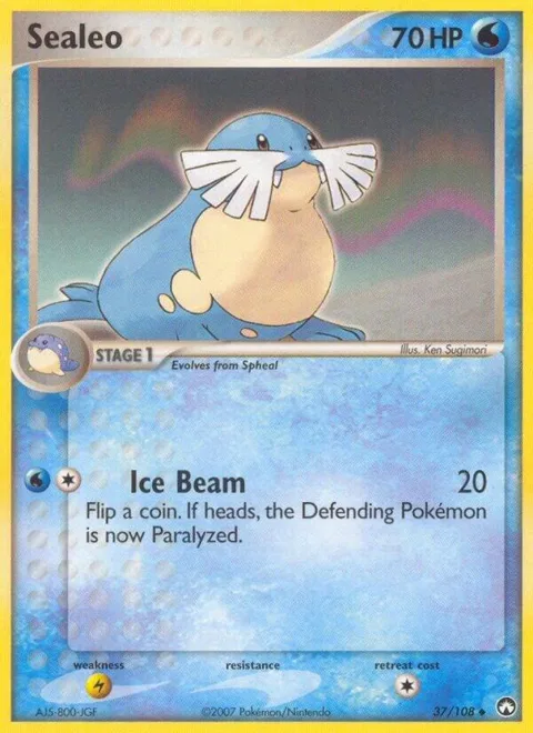 Sealeo #37/108 Reverse Holofoil Pokémon card from EX Power Keepers