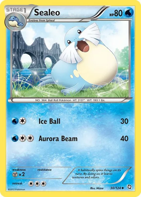 Sealeo #30/124 Reverse Holofoil Pokémon card from Dragons Exalted