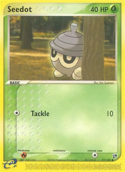 Seedot #77/100 Reverse Holofoil Pokémon card from EX Sandstorm