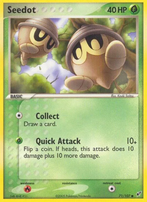 Seedot #71/107 Reverse Holofoil Pokémon card from EX Deoxys