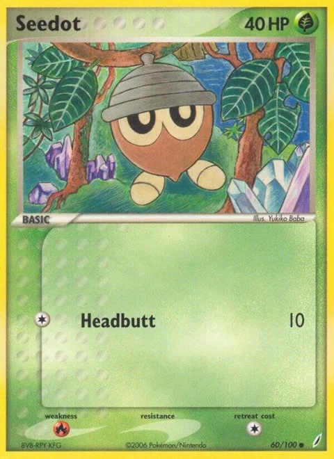 Seedot #60/100 Pokémon card from EX Crystal Guardians