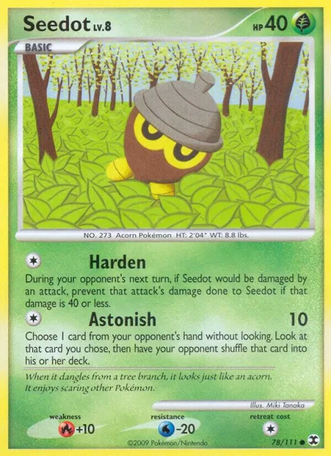 Seedot #78/111 Reverse Holofoil Pokémon card from Rising Rivals