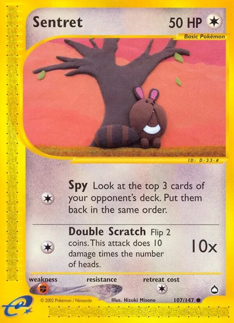 Sentret #107/147 Pokémon card from Aquapolis