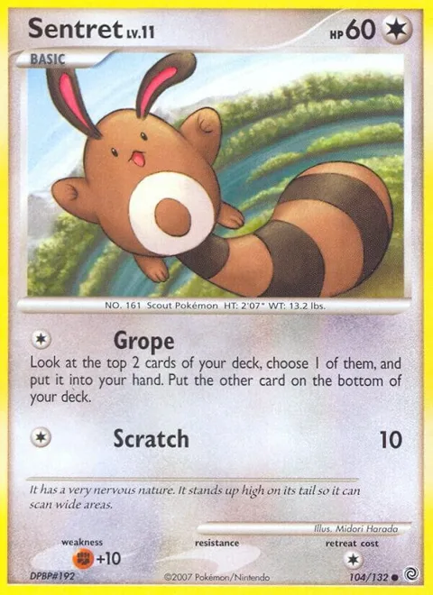 Sentret #104/132 Pokémon card from Secret Wonders