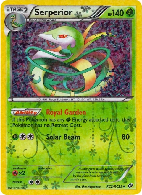 Serperior #RC3/RC25 Holofoil Pokémon card from Legendary Treasures: Radiant Collection