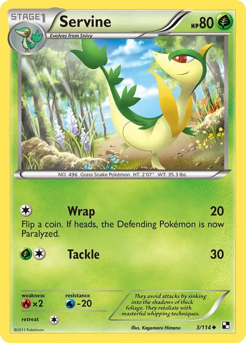 Servine 3 #3/114 Pokémon card from Black and White