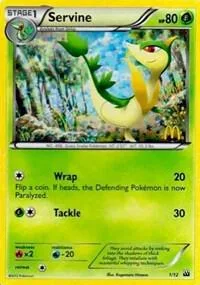 Servine - 1/12 #001/012 Holofoil Pokémon card from McDonald's Promos 2012