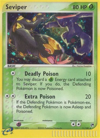 Seviper #11/100 Reverse Holofoil Pokémon card from EX Sandstorm