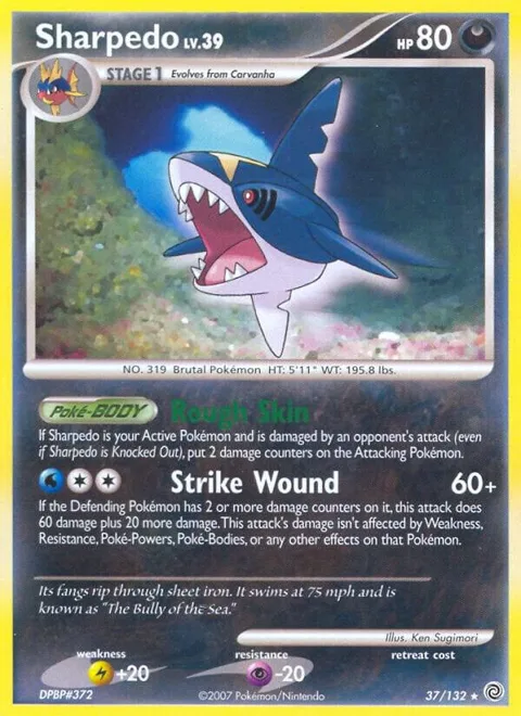 Sharpedo #37/132 Pokémon card from Secret Wonders
