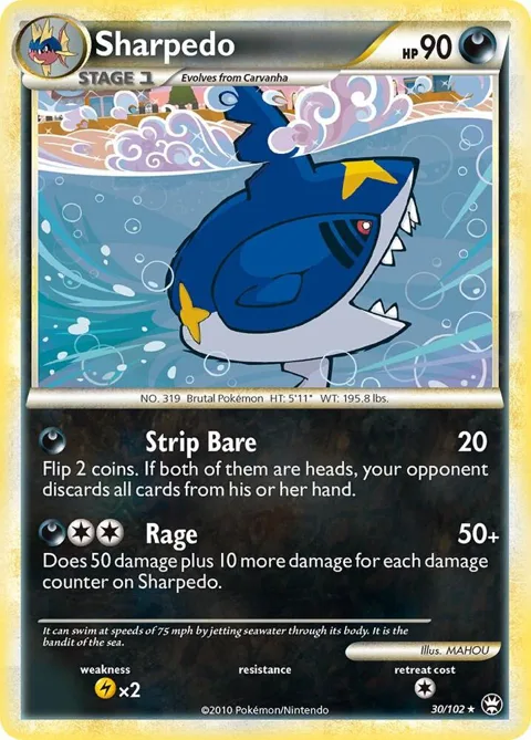 Sharpedo #30/102 Pokémon card from Triumphant