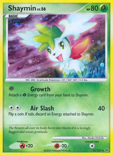 Shaymin 15 #15/127 Holofoil Pokémon card from Platinum