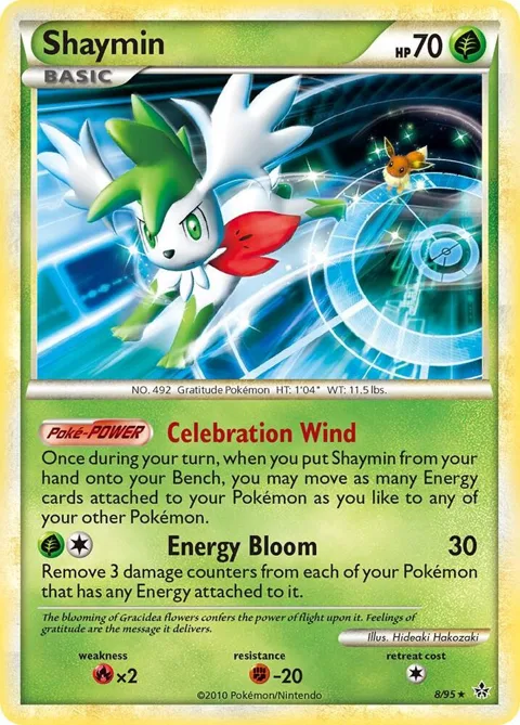 Shaymin #8/95 Reverse Holofoil Pokémon card from Unleashed