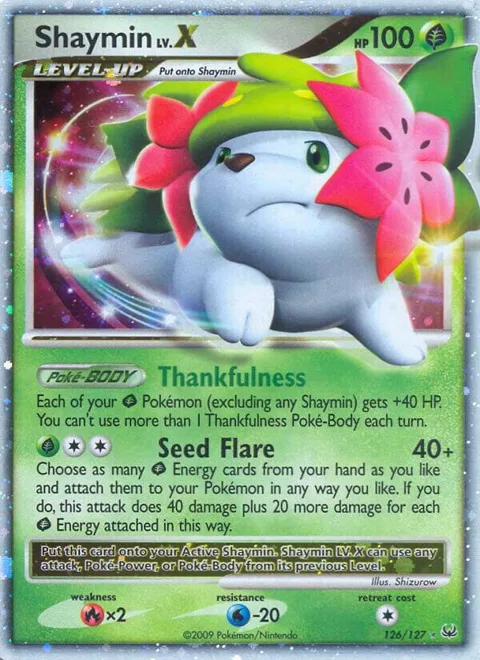 Shaymin Lv.X Land Forme #126/127 Holofoil Pokémon card from Platinum