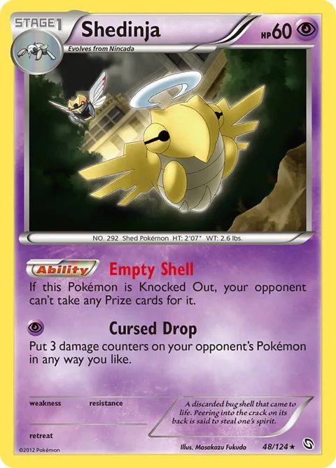 Shedinja #48/124 Pokémon card from Dragons Exalted