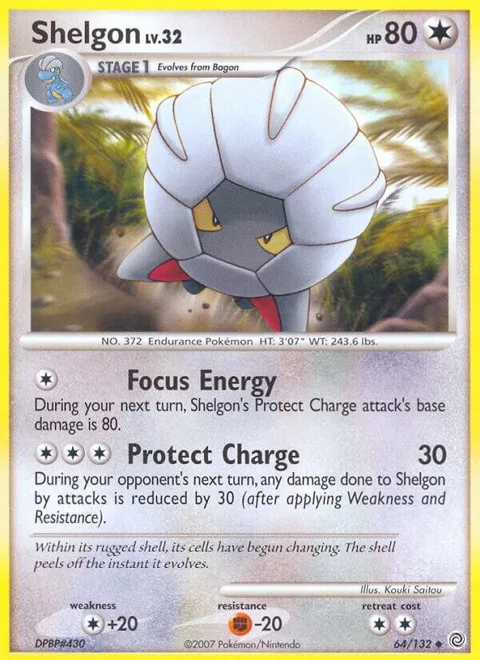 Shelgon #64/132 Reverse Holofoil Pokémon card from Secret Wonders