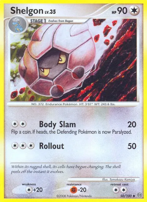 Shelgon #50/100 Reverse Holofoil Pokémon card from Stormfront