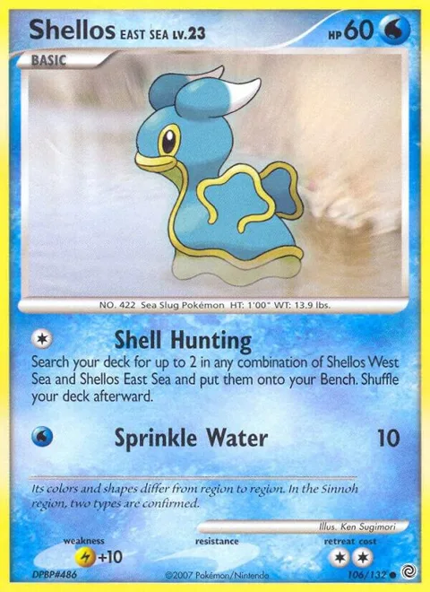 Shellos East Sea #106/132 Pokémon card from Secret Wonders