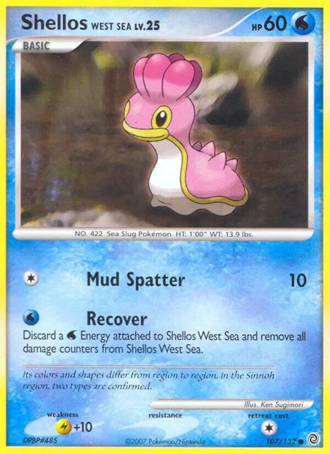 Shellos West Sea #107/132 Pokémon card from Secret Wonders