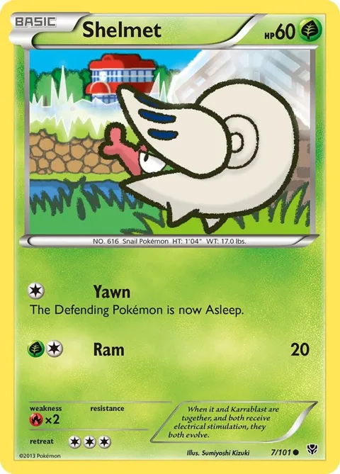 Shelmet #7/101 Pokémon card from Plasma Blast