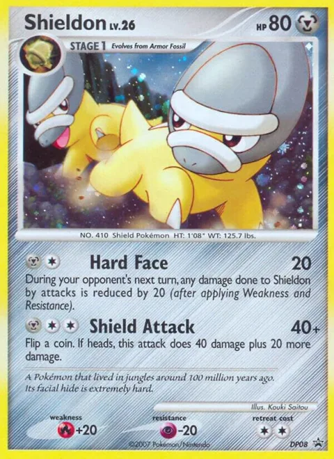 Shieldon #DP08 Holofoil Pokémon card from Diamond and Pearl Promos