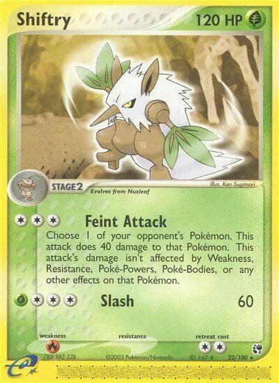 Shiftry #22/100 Reverse Holofoil Pokémon card from EX Sandstorm