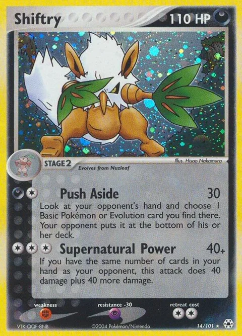 Shiftry #14/101 Reverse Holofoil Pokémon card from EX Hidden Legends