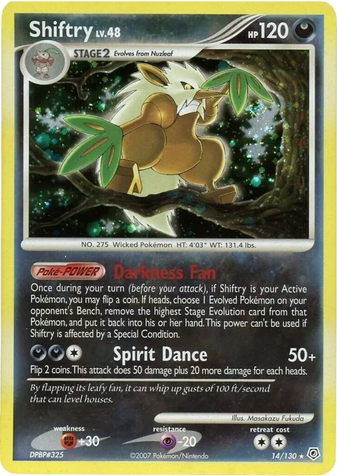Shiftry #14/130 Holofoil Pokémon card from Diamond and Pearl