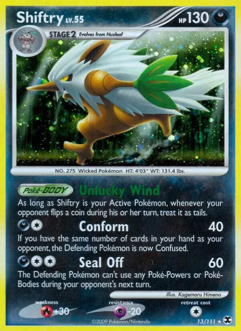 Shiftry #13/111 Holofoil Pokémon card from Rising Rivals