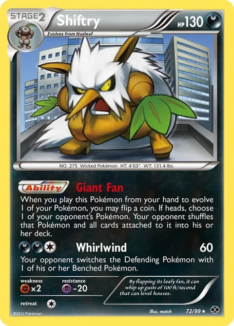 Shiftry #72/99 Pokémon card from Next Destinies